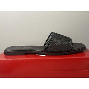 Journee Shoes Womens Size 11 Black Breckley Mesh Slide Sandals Square Toe